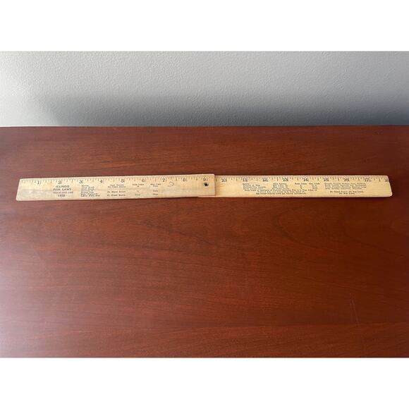 1957 Illinois Fish Laws 18" Folding Wood Ruler Sears Roebuck 'Lets Go Fishing' - Picture 11 of 13